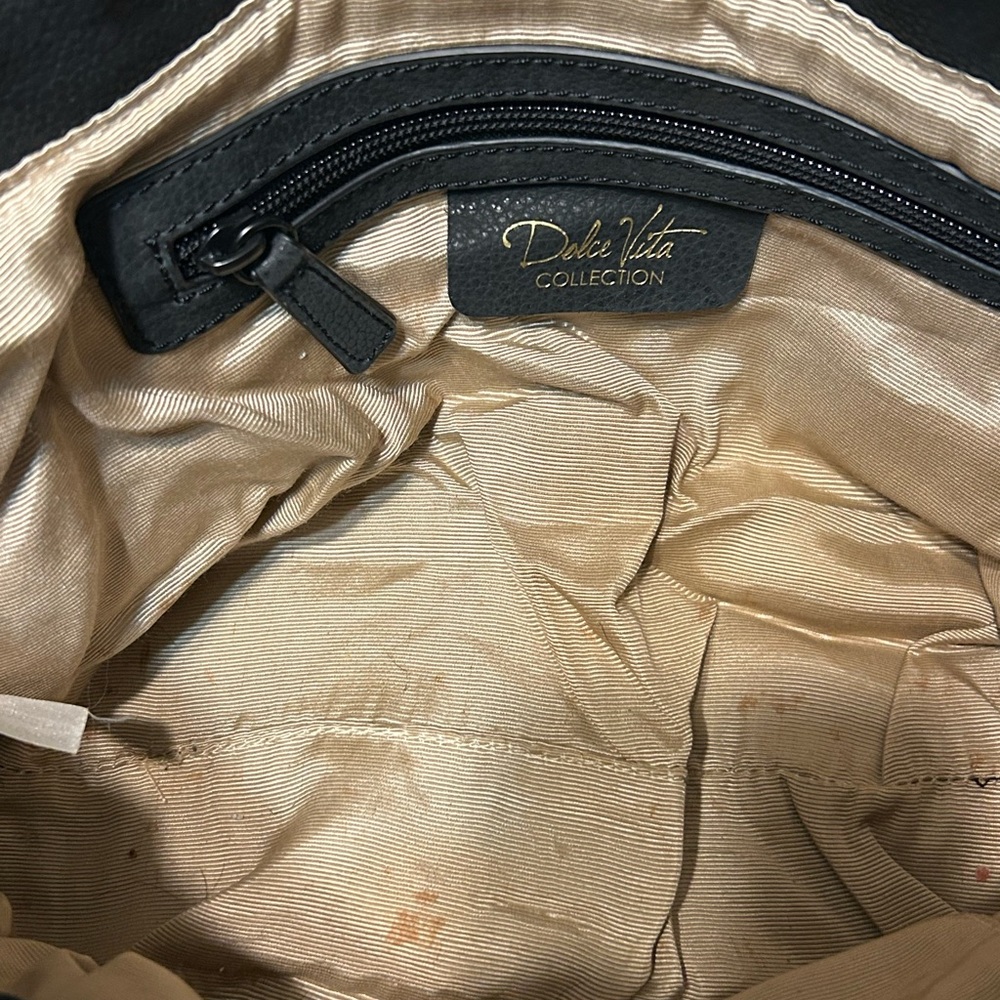 Dolce Vita Collection Elegant Black Leather Tote Bag - Picture 9 of 11